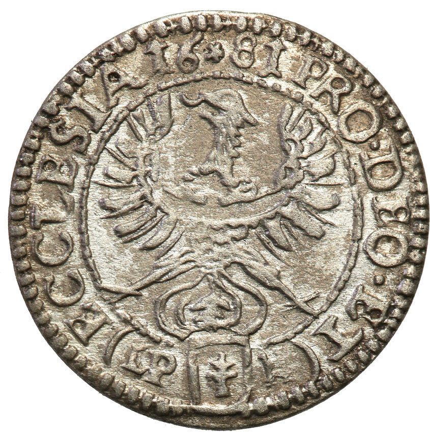 Śląsk, Księstwo Nyskie biskupów wrocławskich. Fryderyk Heski (1671-1682) 1 krajcar 1681 LPH, Nysa